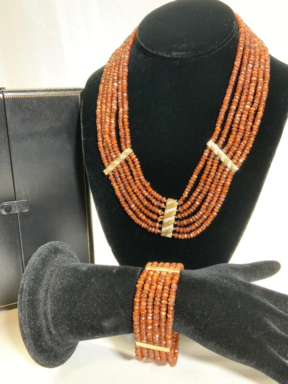 Auction comp thumbnail for 14K gold diamond gemstone jewelry set