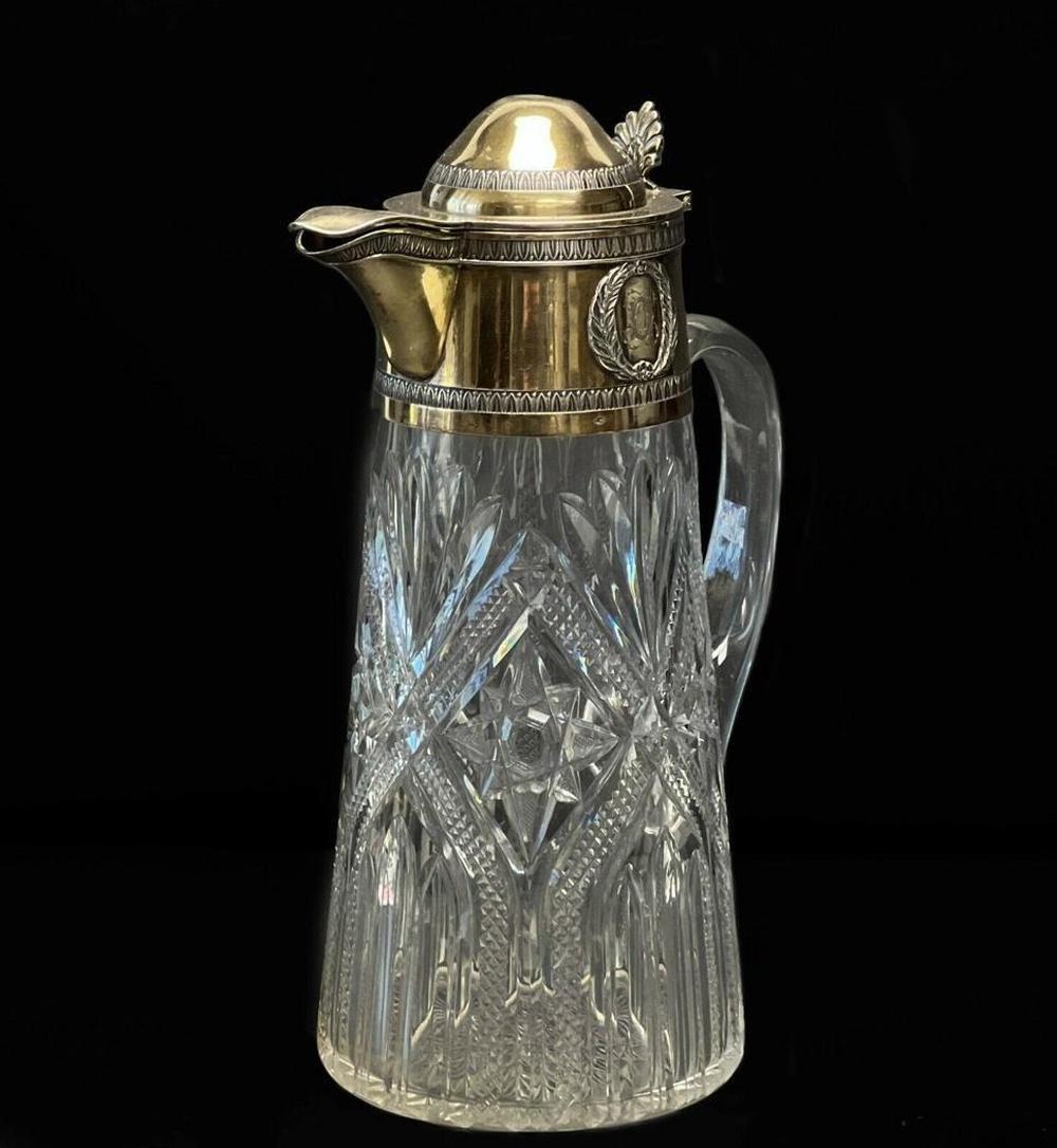 Auction comp thumbnail for Auguste Leroy cut glass pitcher