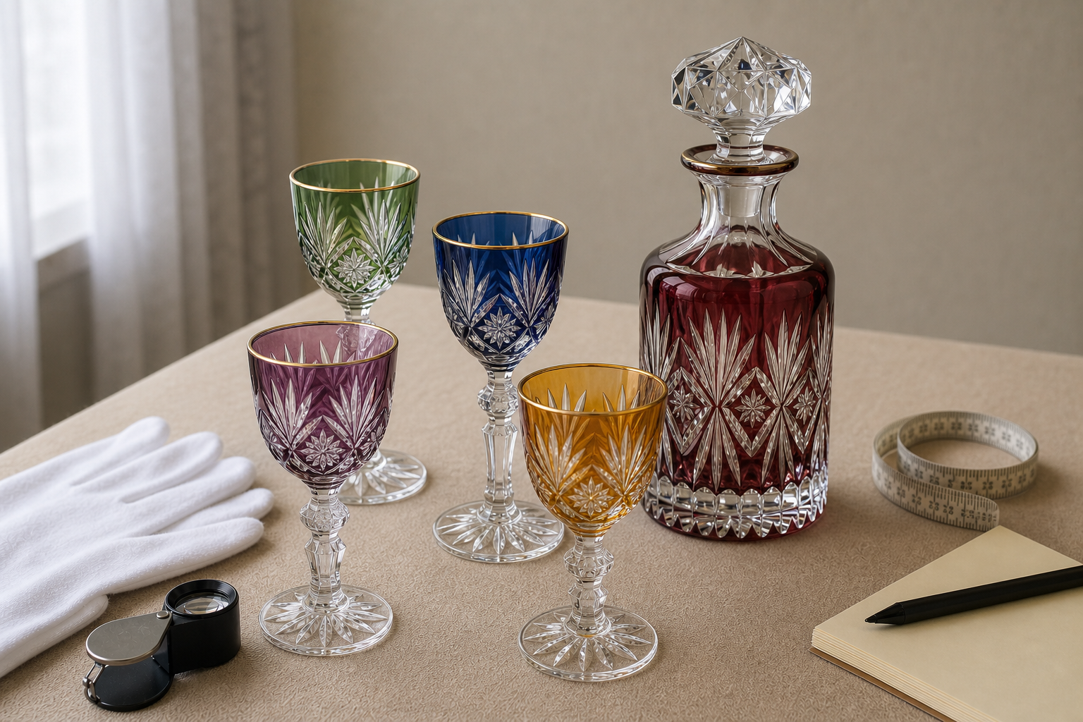 Moser crystal set arranged for appraisal review