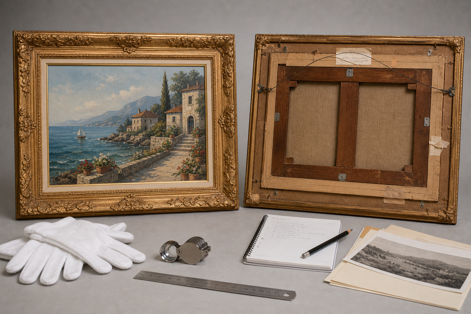 Pair of original paintings signed Quarta arranged for appraisal review