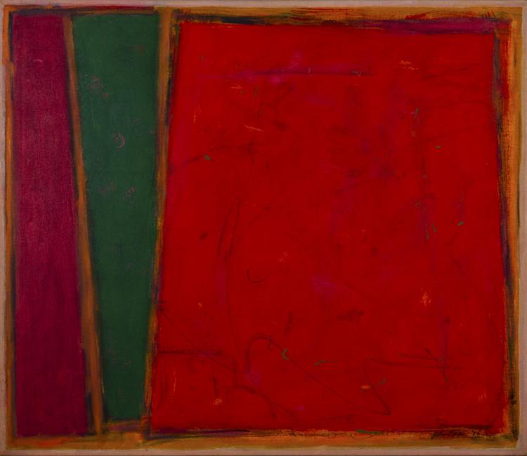 John Brine abstract painting reference with artist identity, signature evidence, materials, condition, provenance, and market context