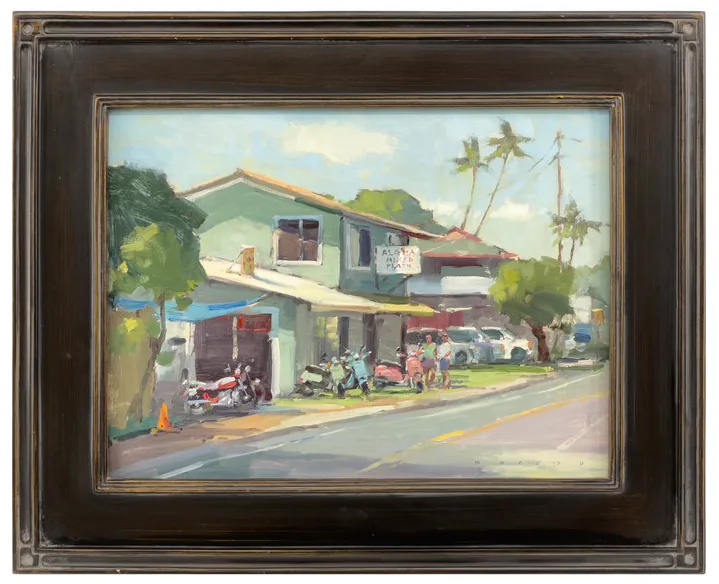Signed Ronaldo landscape painting reference with signature evidence, medium, subject, frame, condition, provenance, and market evidence