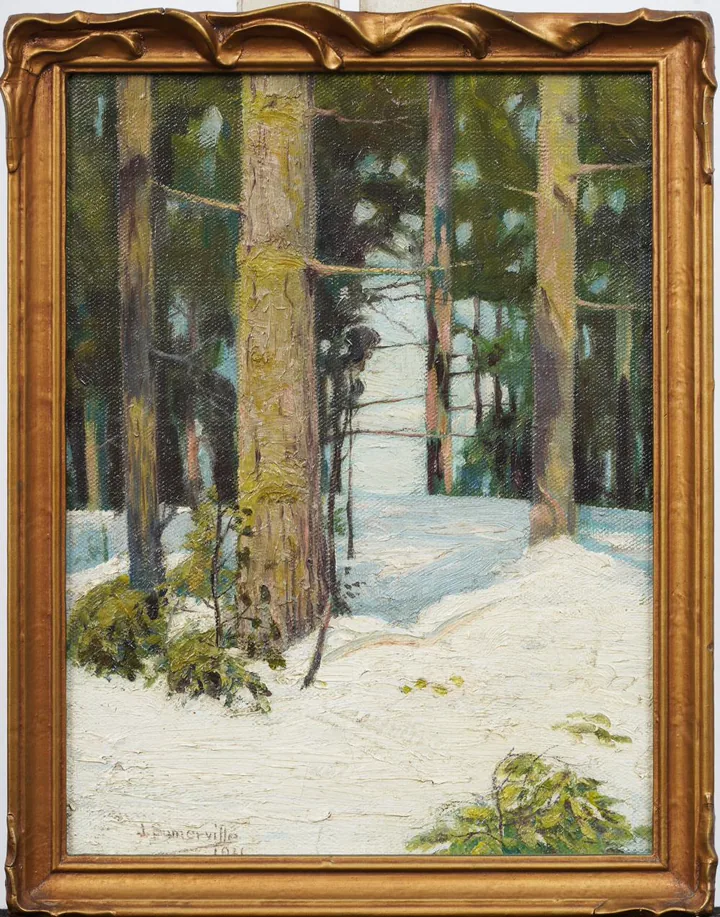 Original landscape painting scene reference with medium, subject, signature evidence, age clues, condition, frame, provenance, and market evidence