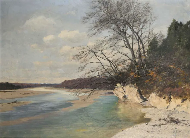 August Fink painting reference with signature evidence, medium, subject, condition, provenance, documentation, and market evidence