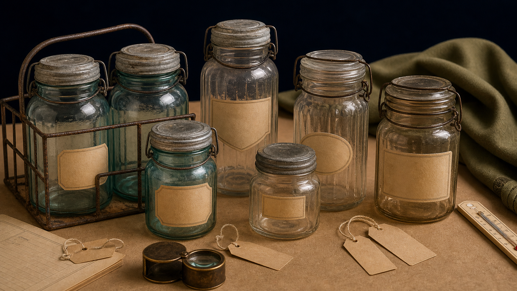 Old Mason jar values reference with embossing, color, closure, mold marks, age clues, condition, rarity, and collector demand