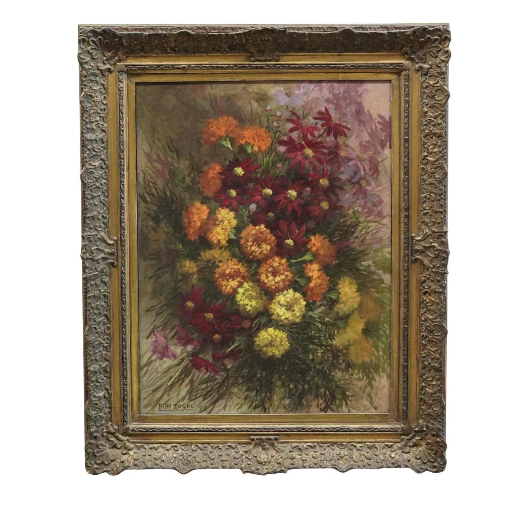 Bibi Zogbe floral still life oil painting comp