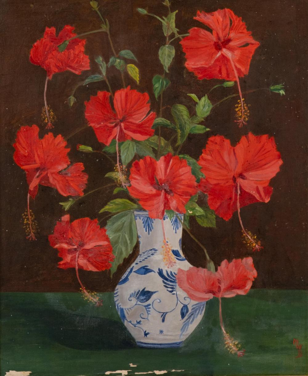 Bouquet of poppies floral oil painting comp