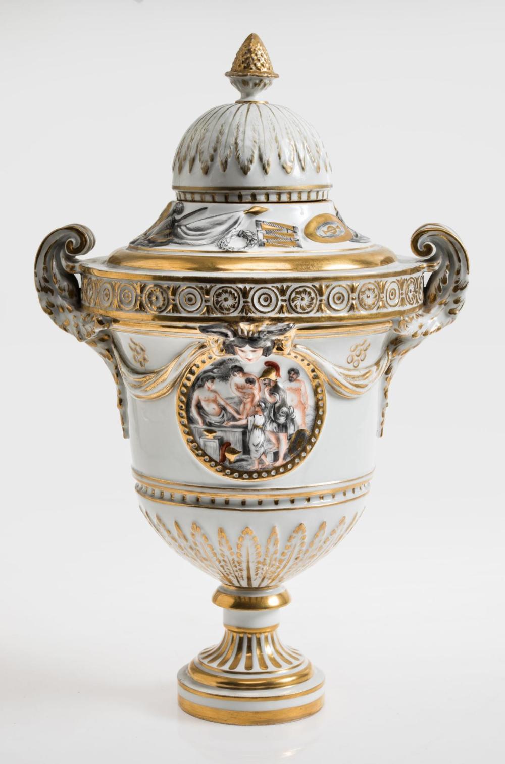 Capodimonte porcelain vase with lid auction comparable