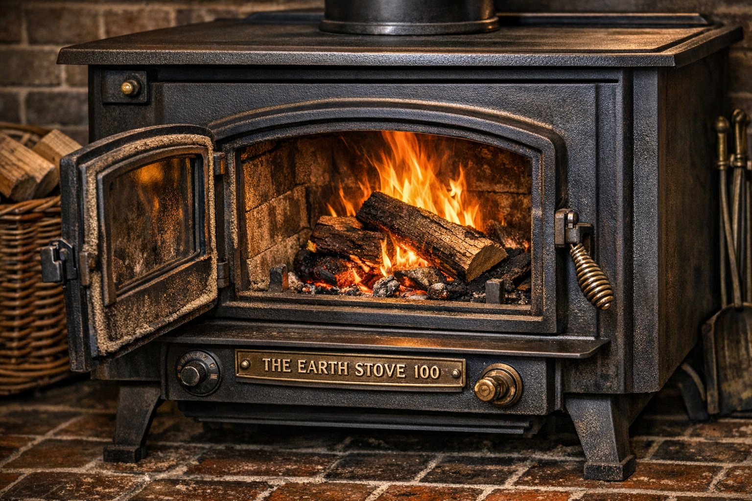Earth Stove value appraisal reference with model, maker plate, cast iron or steel body, parts, firebox, condition, repairs, and safety clues