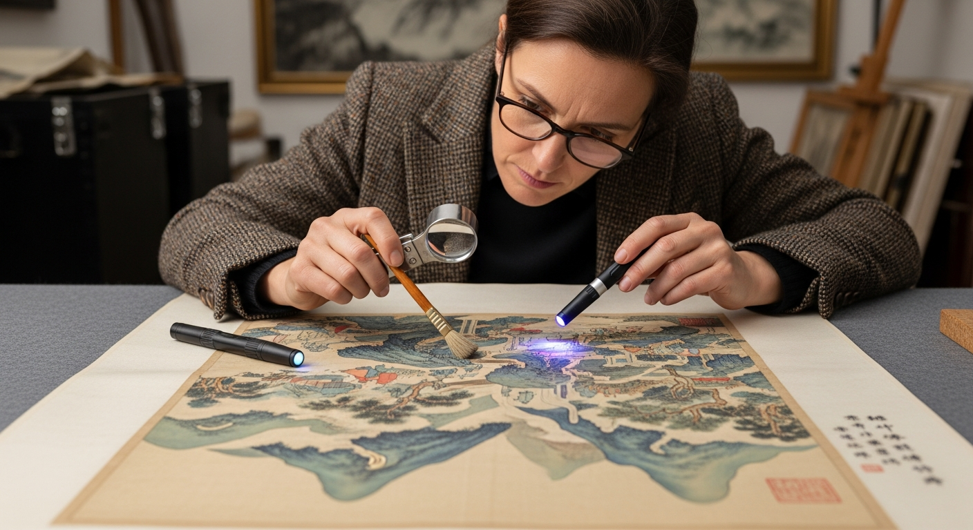 Chinese antique appraisal reference with marks, materials, provenance, condition, dimensions, photos, documents, and report purpose