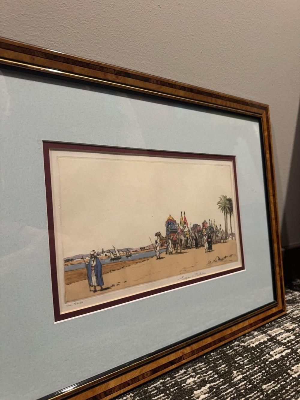 Framed desert artwork auction comparable