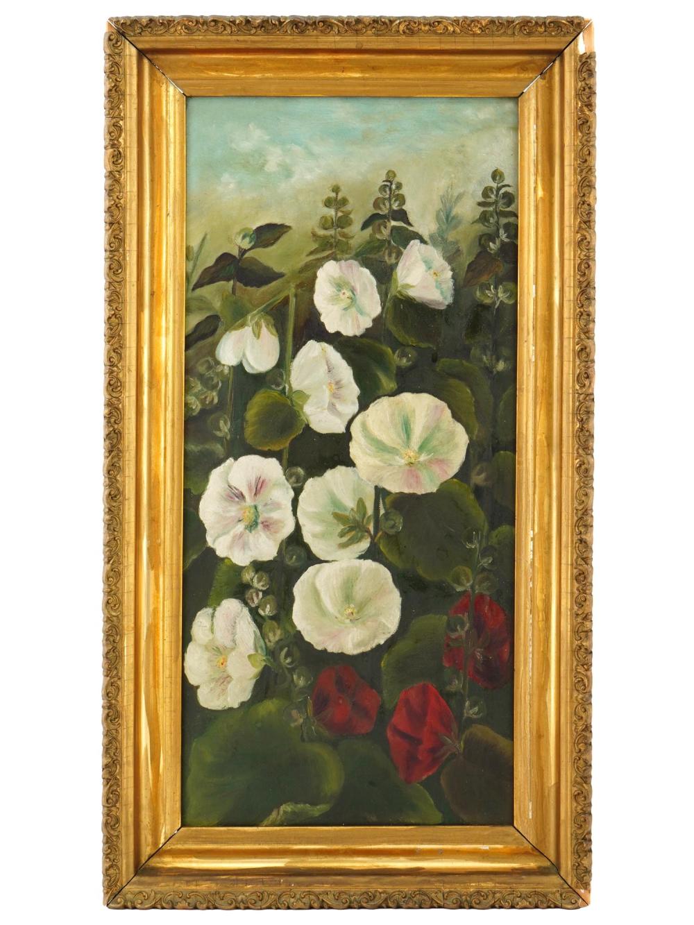 Floral still life painting auction comparable