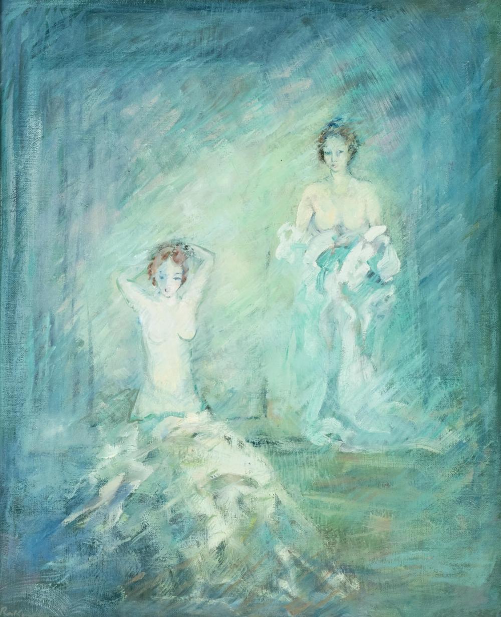 Signed impressionist oil painting auction comparable