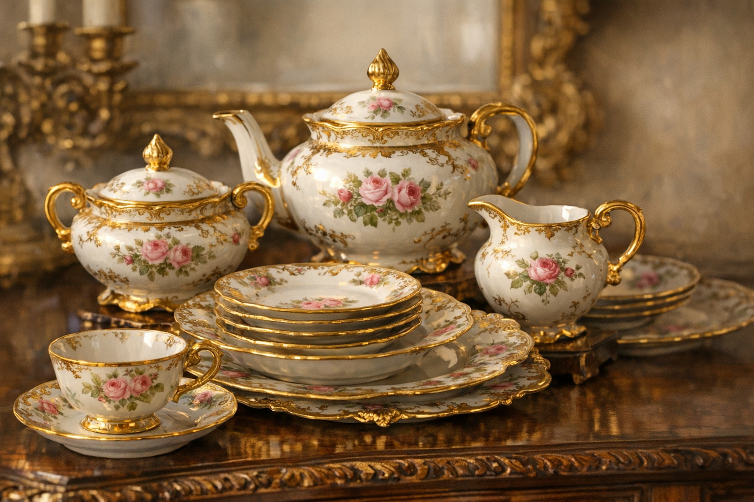 China value context image for checking maker marks, pattern, porcelain type, condition, and place-setting completeness