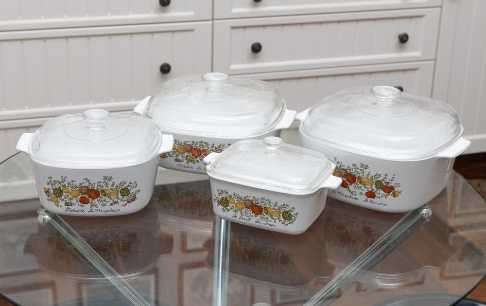 Old CorningWare context image for checking pattern, backstamp, size, lid, condition, damage, and resale demand