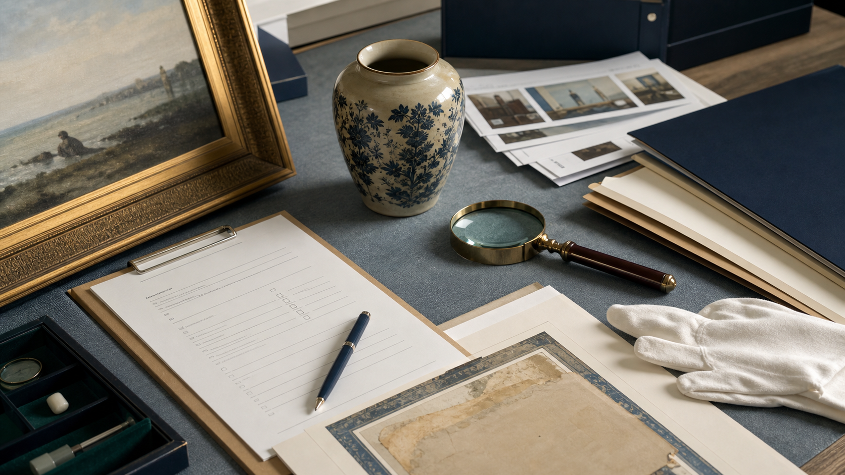 Antique and art appraisal guide with identification, condition, provenance, comparable sales, and value notes