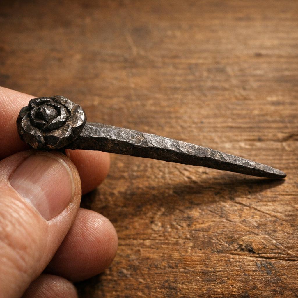 Hand-forged and cut nail shaft details used for field identification