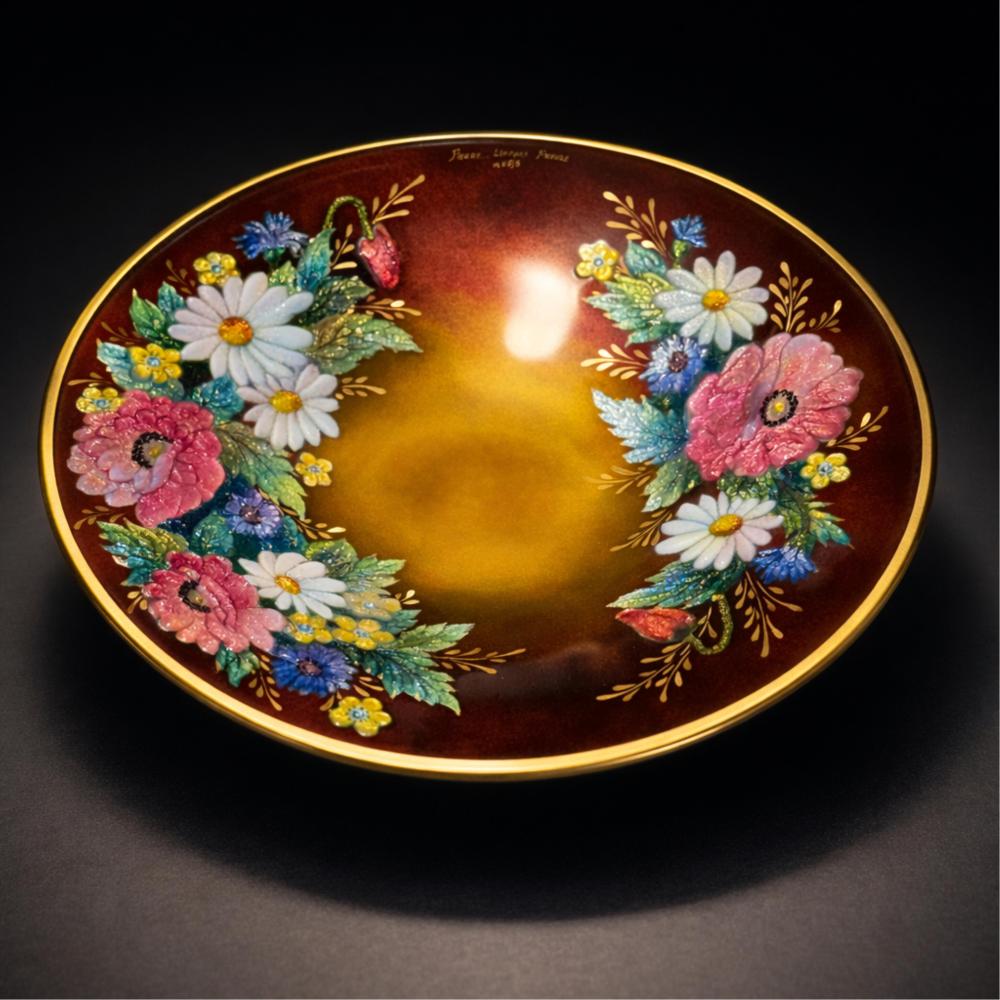 Camille Faure Limoges Hand Painted Enamel on Copper Plate, Signed at Collective Hudson, LLC lot 112
