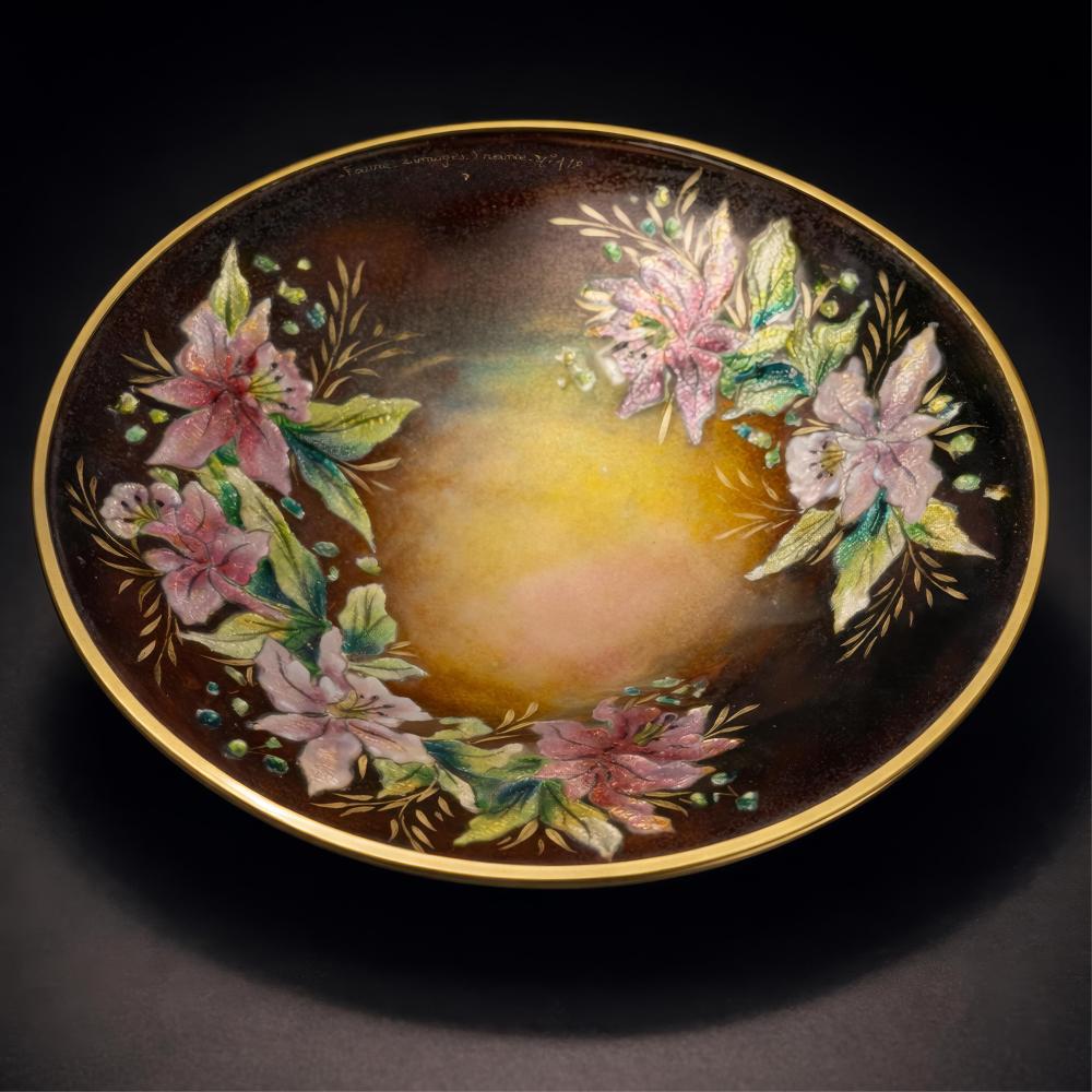 Camille Faure Limoges Hand Painted Enamel on Copper Plate, Signed at Collective Hudson, LLC lot 113