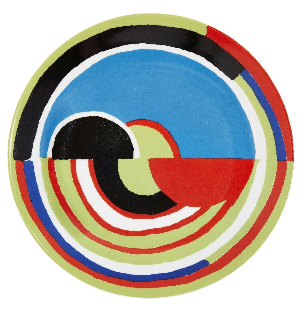 Sonia Delaunay for Artcurial, a Limoges charger c.1980, marks to base at Roseberys lot 146