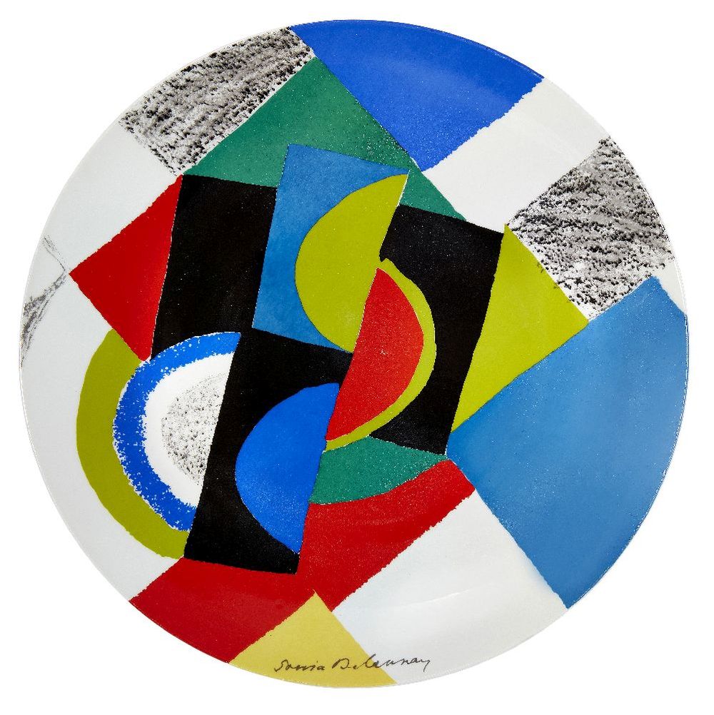 Sonia Delaunay for Artcurial, a large Limoges charger c.1980, marks to at Roseberys lot 150