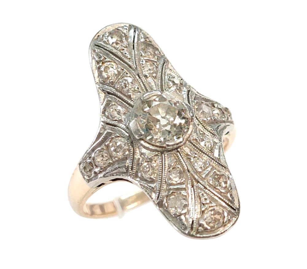 Auction comp thumbnail for Approx. 0.64ct Old Euro Diamond in Edwardian Platinum Filigree Top on 14k Gold Antique Ring (Hess Fine Art, Lot 2704)