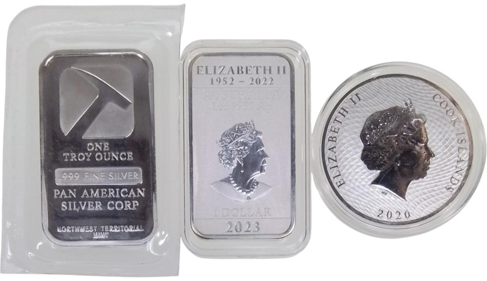 Market example: group of fine silver coins
