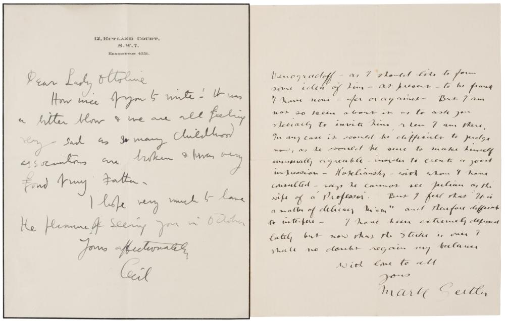 Auction comp thumbnail for Beaton (Cecil, 1904-1980). Autograph Letter Signed, ‘Cecil’, 12 Rutland Court, SW7, [1936] (Dominic Winter Auctions, Lot 261)