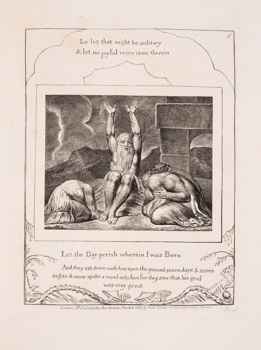 Auction comp thumbnail for Blake (William) Illustrations of the Book of Job, one of 215 first issue "Proof" copies, this one of 65 copies on "French" paper, Published by the Author, March 8, 1825 [but March, 1826]. (Forum Auctions - UK, Lot 97)