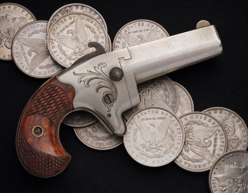 Auction comp thumbnail for Silver Alloy Colt Second Model Derringer Pistol (Rock Island Auction Company, Lot 1132)