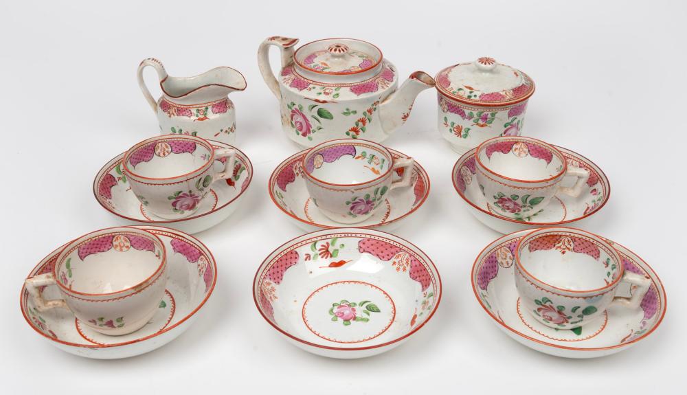 Auction thumbnail for Leeds Pottery miniature partial tea set