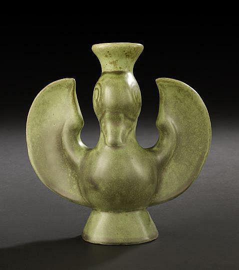 Auction thumbnail for Rare Shearwater Pottery antique green-glazed lot