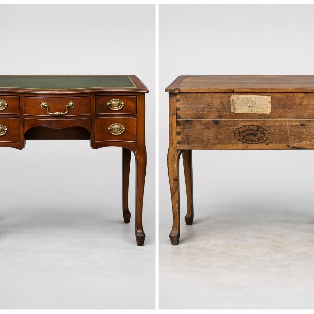 Front and back views of the same antique object showing why both angles are essential for appraisal