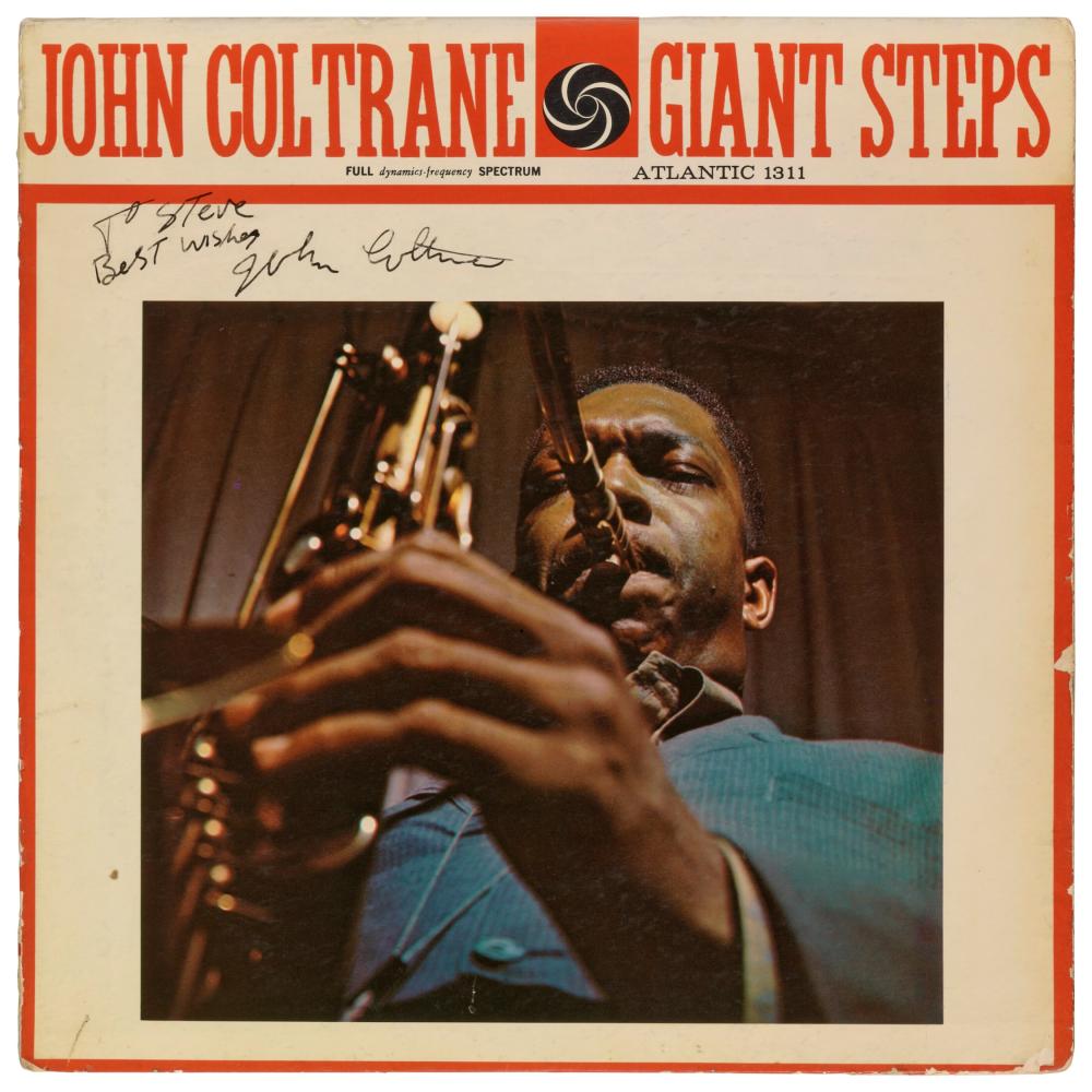 Auction photo of a signed jazz album/record lot (Christie's lot 198)