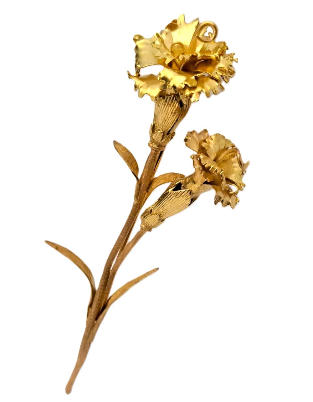 Market example: signed Buccellati 18k gold flower brooch