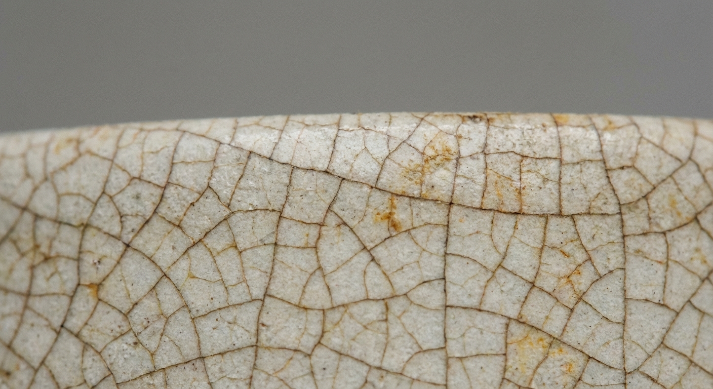 Macro reference image of ceramic glaze crazing network