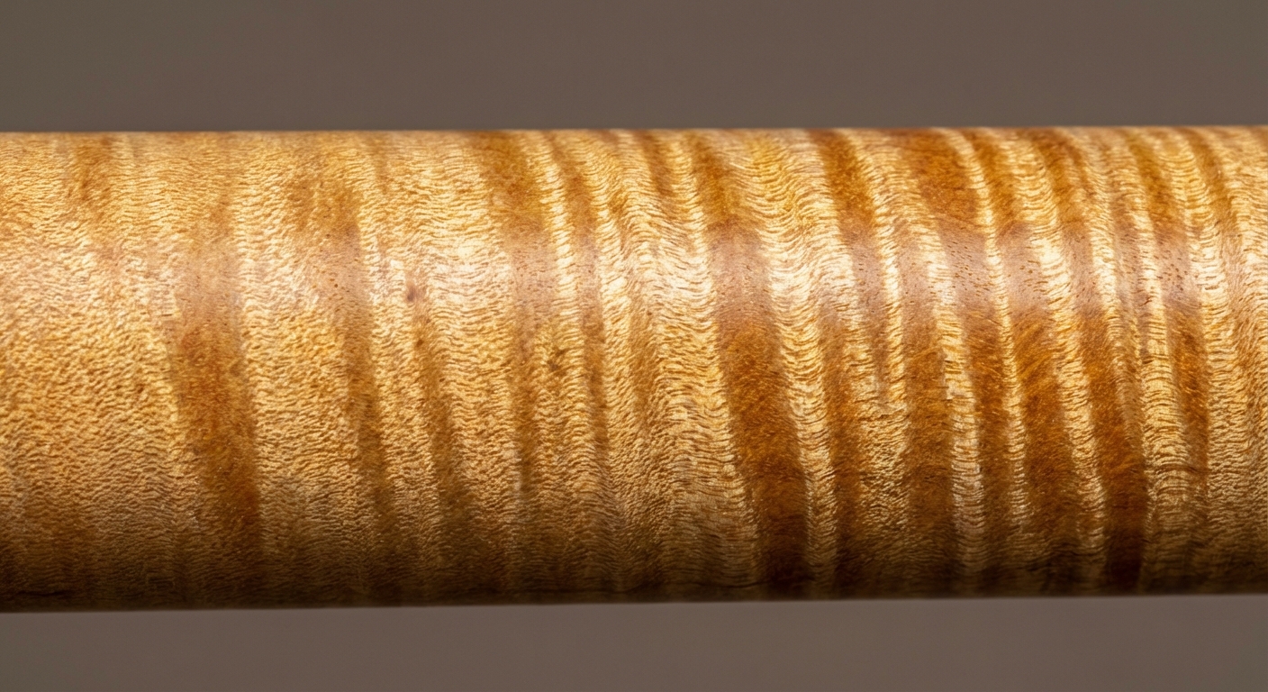 Macro reference image of curly maple flame figure