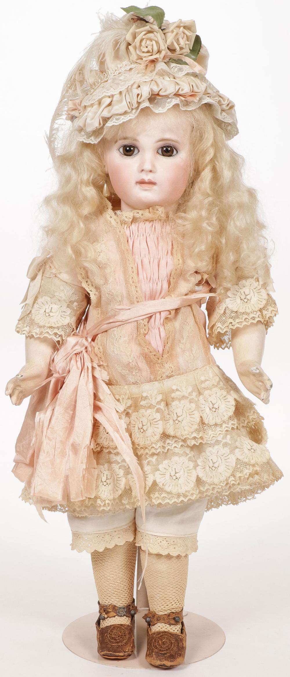 Auction photo: 18 INCH EARLY EJ JUMEAU FRENCH BISQUE DOLL