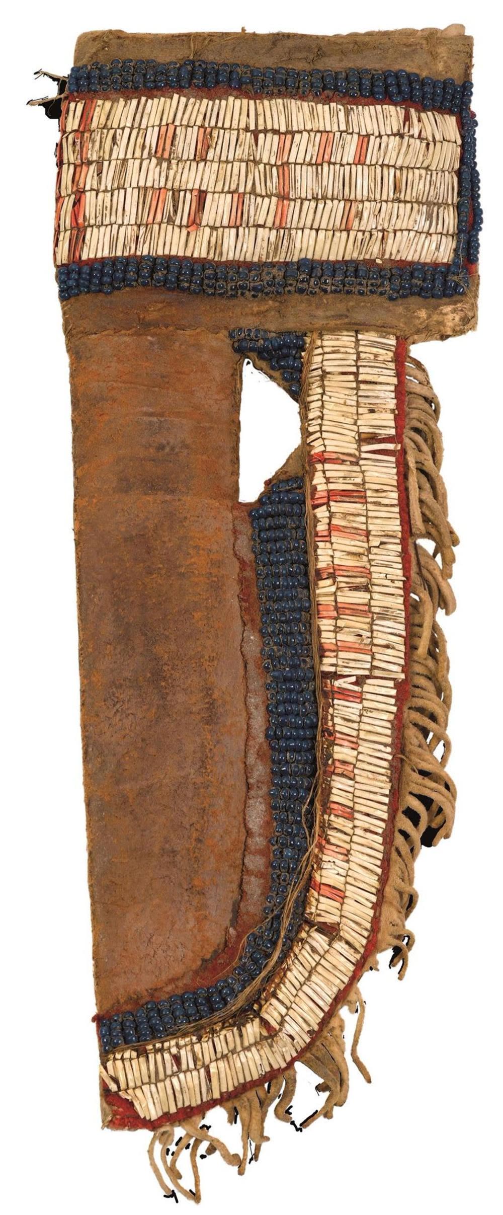 Auction photo of a beadwork knife sheath, Antony Cribb Ltd lot 62