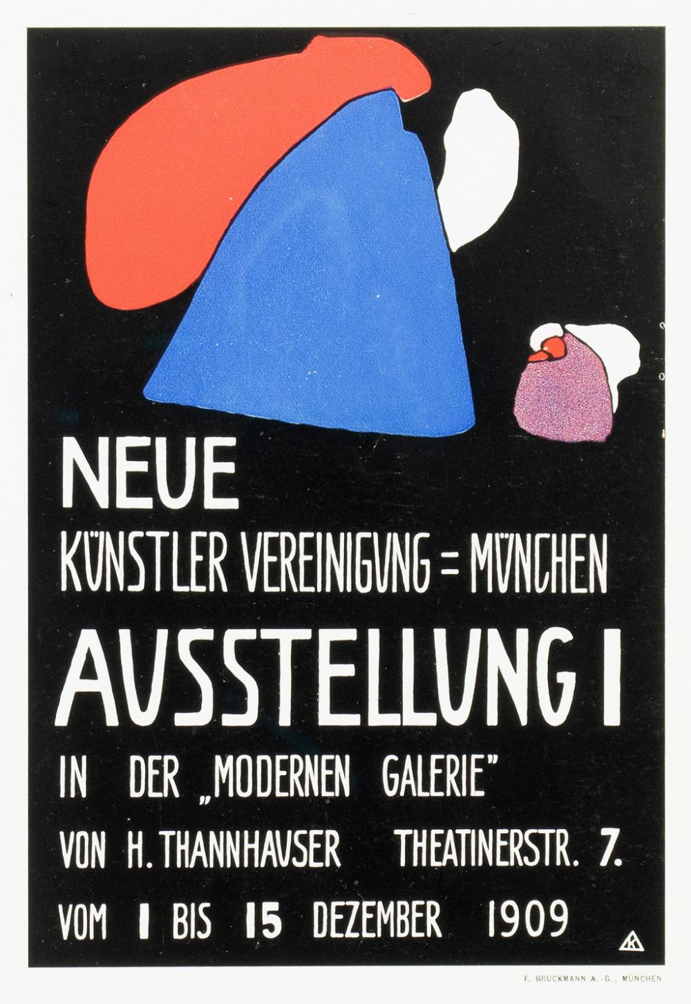 Wassily Kandinsky. Kleines Plakat für die erste Ausstellung der »Neuen Künstler-Vereinigung München«.