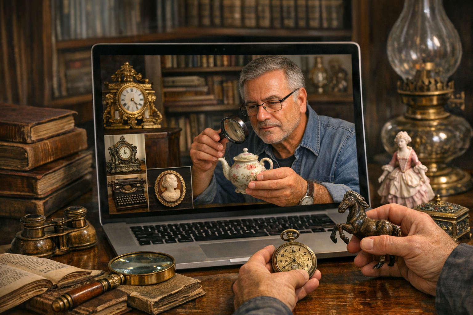 Online antique appraisal comparison context