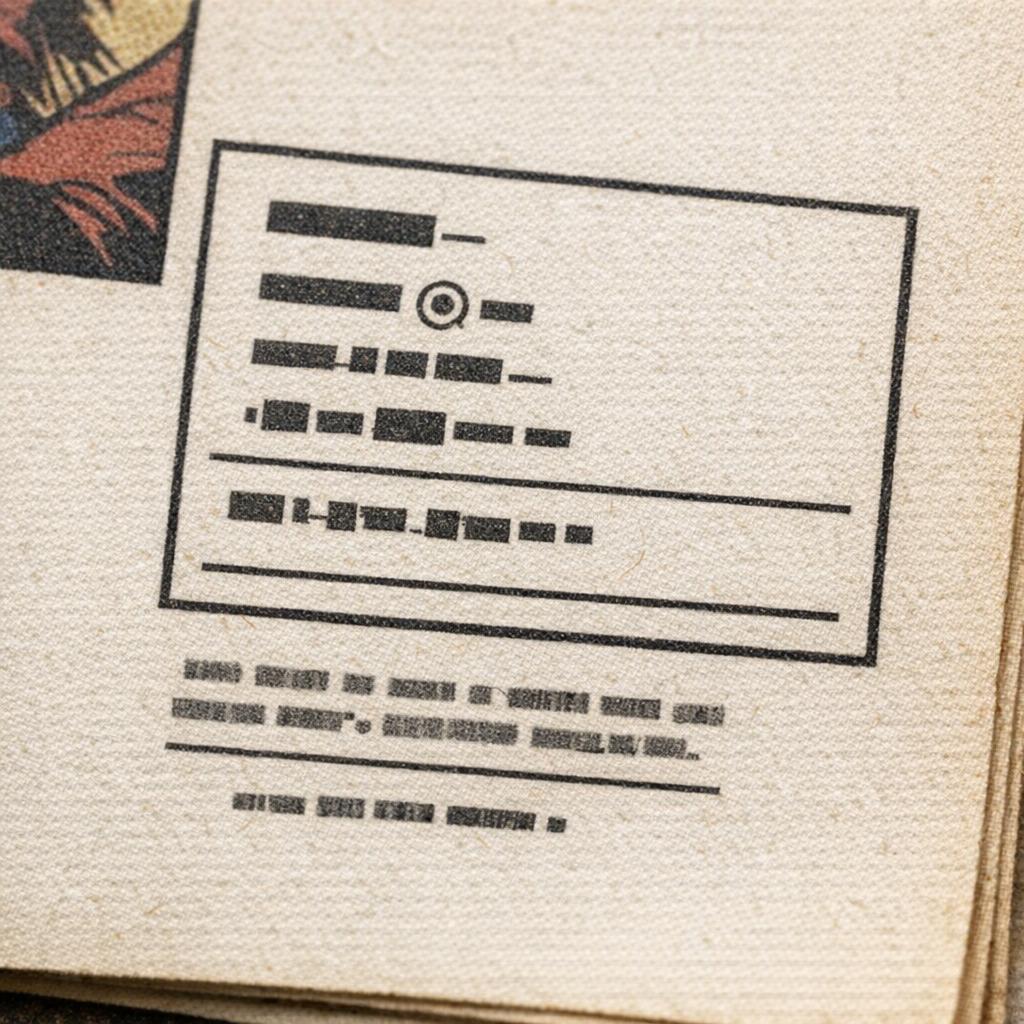 Interior page indicia area with visible paper tone