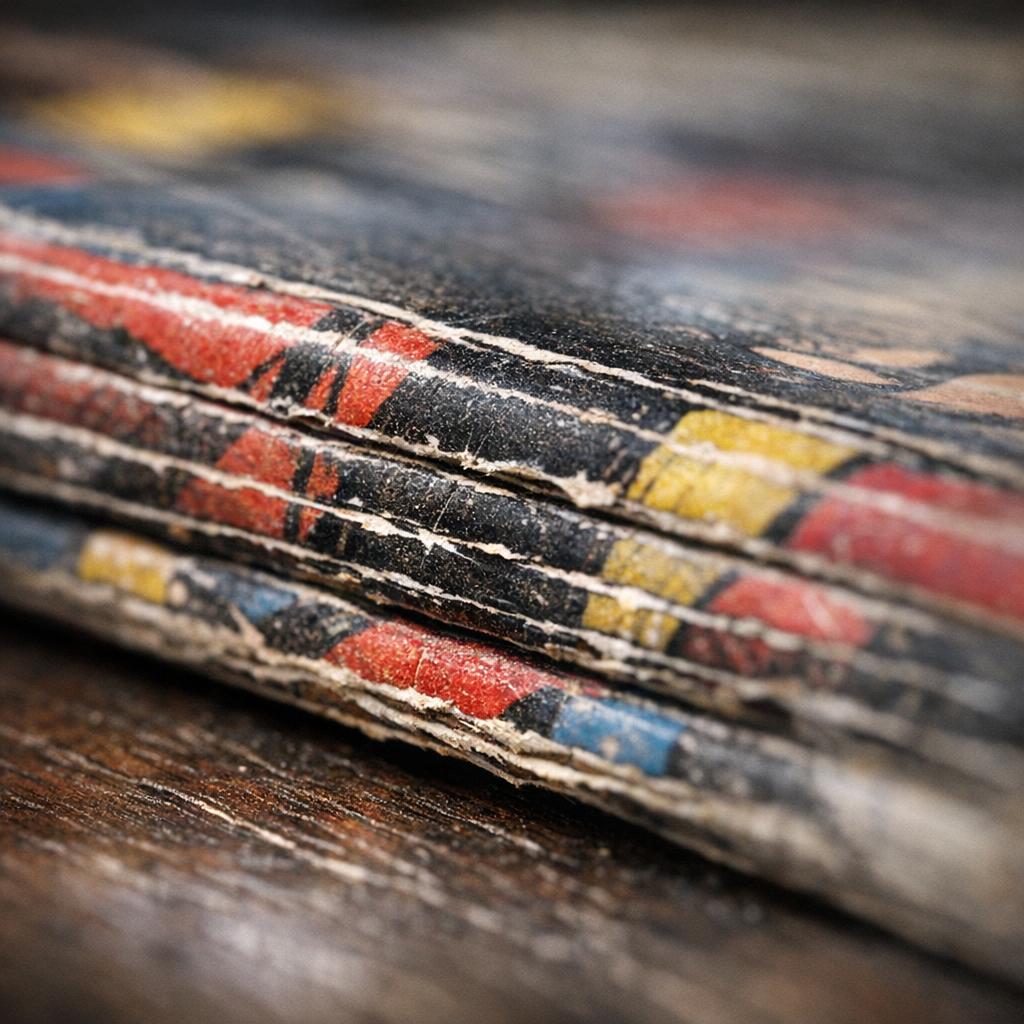 Comic spine stress lines with visible color breaks under raking light