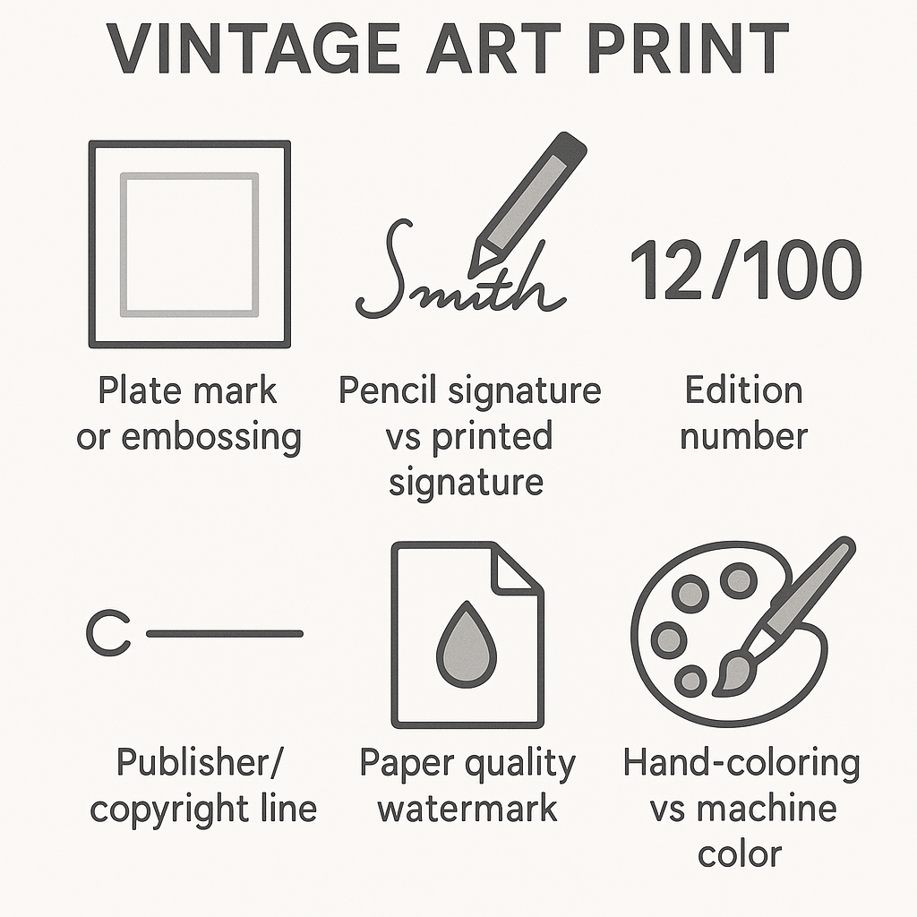 Infographic checklist: how to authenticate a vintage art print