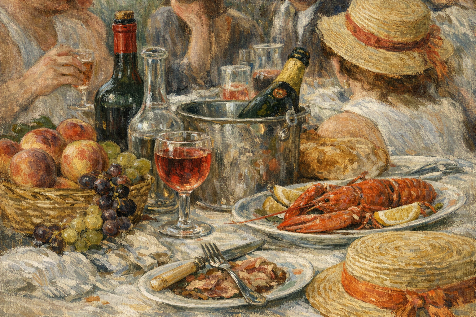 Detail showing the still life elements and composition of the painting