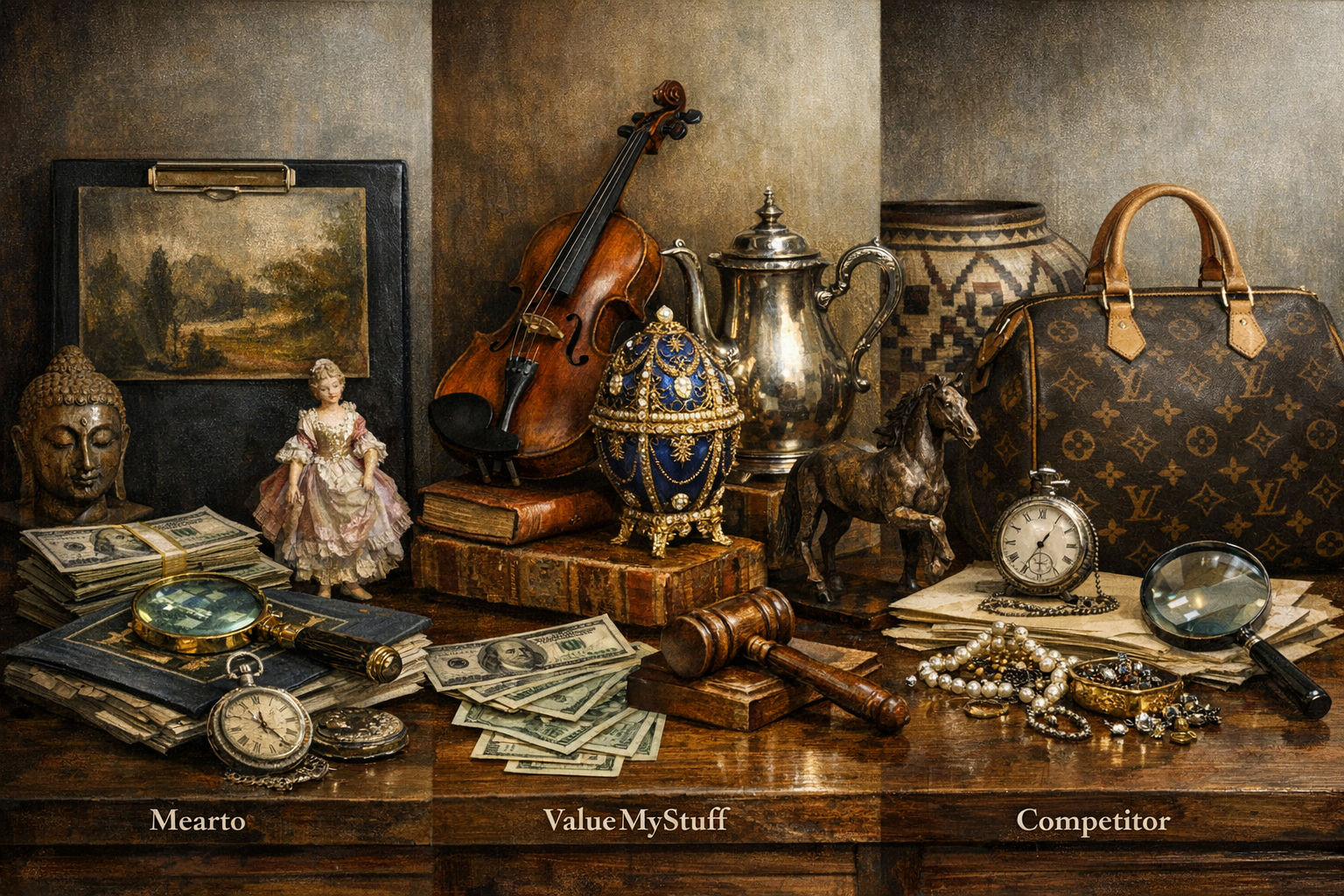 Comparison of online appraisal services showing Mearto alongside competitors