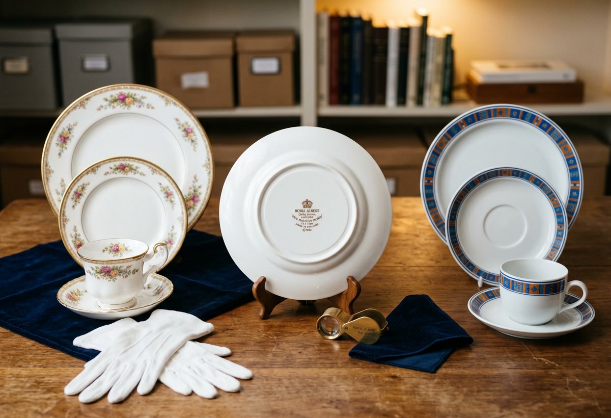 Pair of late 20th-century china sets arranged for backstamp and condition review