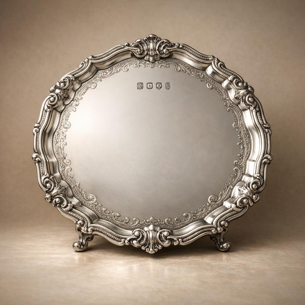 Sterling silver serving piece reference image for reviewing marks, form, weight, condition, and appraisal context