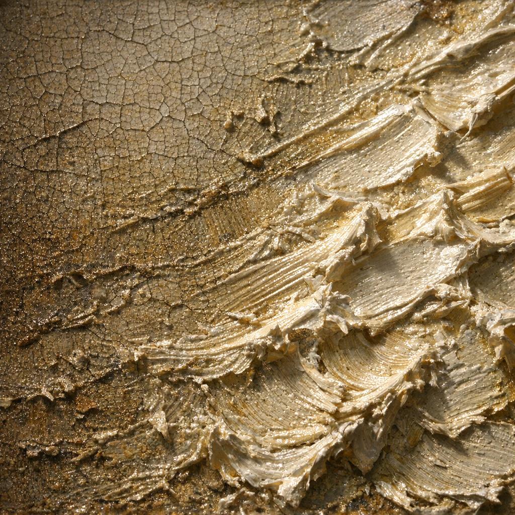 Raking light detail showing craquelure and texture on paint