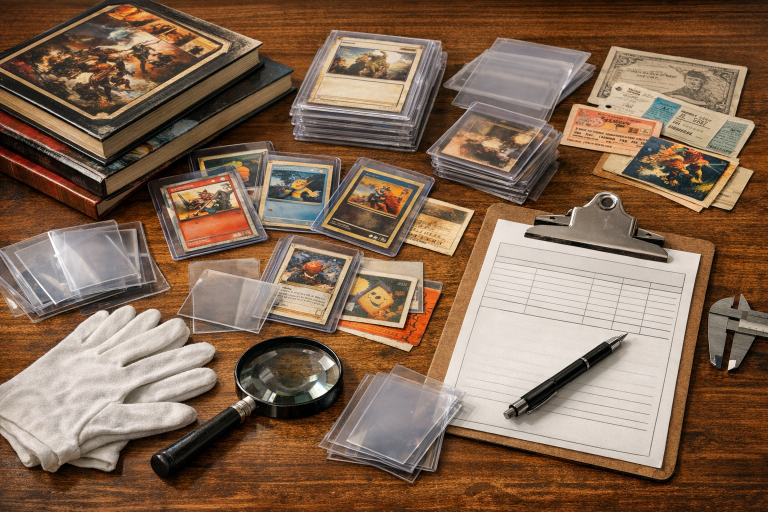 Generated reference image for documenting old magazine value factors including title, issue date, cover subject, volume, completeness, spine, pages, inserts, mailing label, rarity, and condition